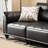 Black Genuine Leather Modular Sofa cushion couch