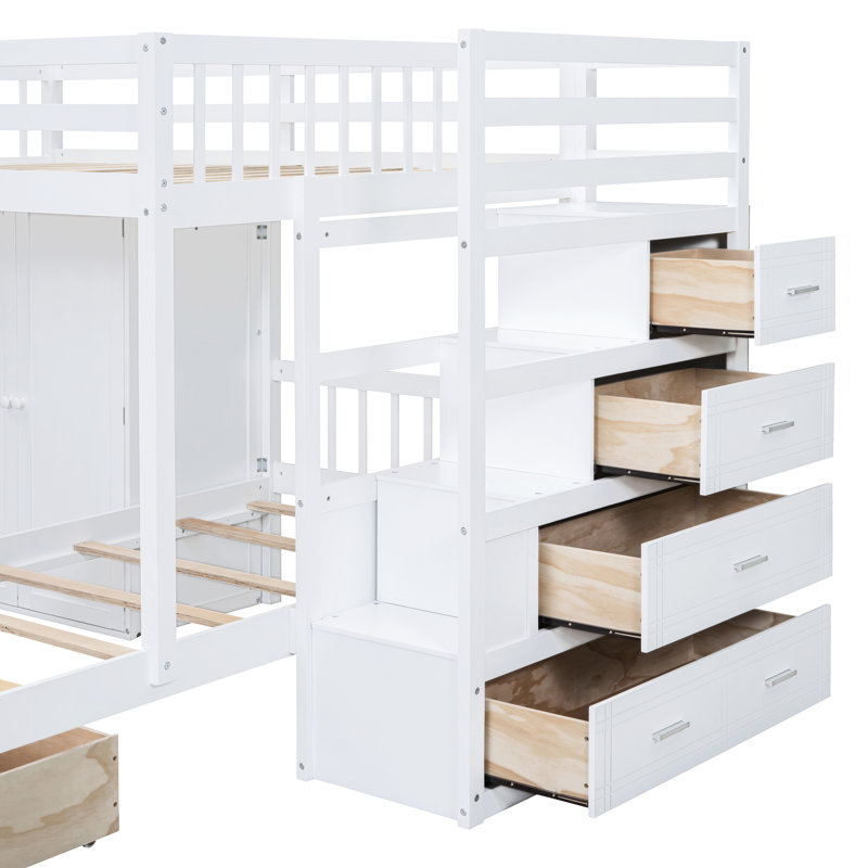 Lit superposé avec rangement - Maximisez l'utilisation de l'espace sur un lit simple en options de production blanches, Blanc