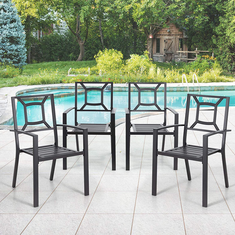 Althouse Premium All-Weather Wicker Outdoor Stacking Dining Armchair