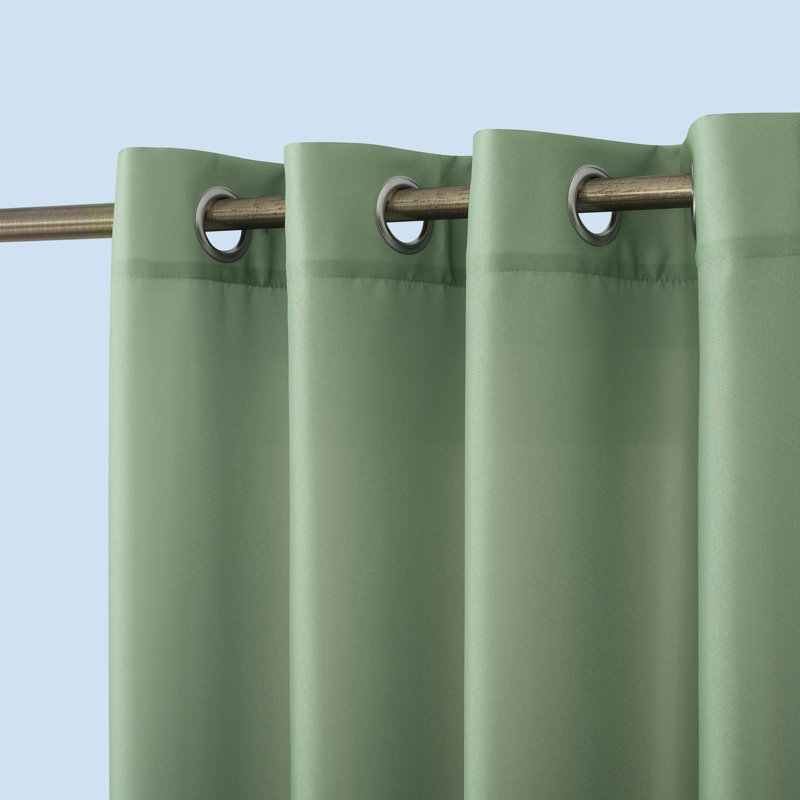 Franko Indoor/Outdoor UV Protectant Room Darkening Grommet Curtain Panel, 54" W x 95" L, Spa Green