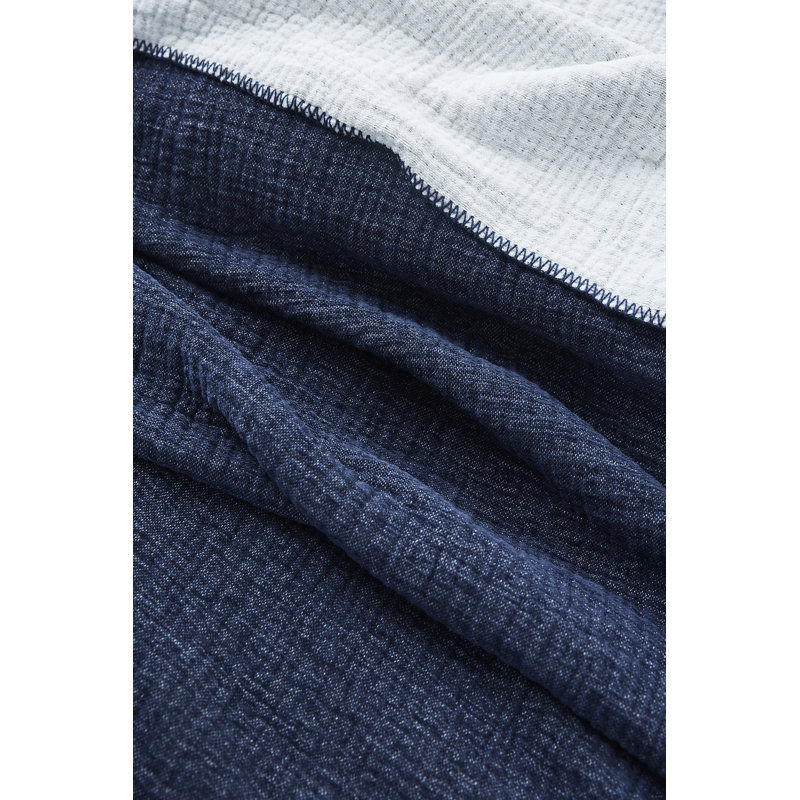 Organic Cotton Chenille Twin Blanket in Charcoal - Reversible and Machine Washable