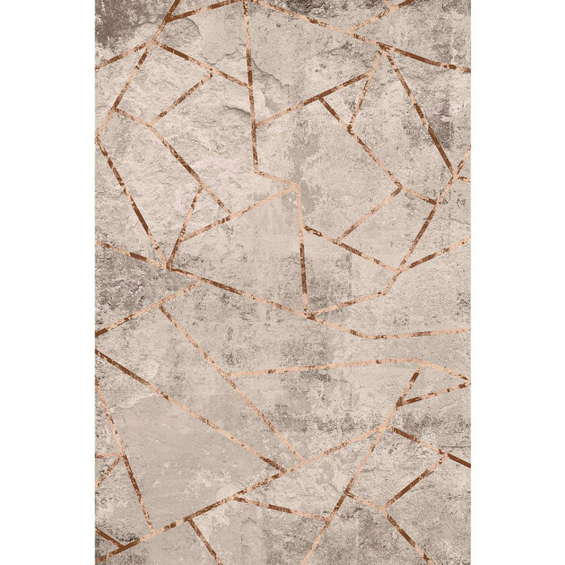 Wencil Luxurious Cotton Area Rug, 2.6 x 9.8 ft, Mink & Brown | 100% Cotton, 1200 g/m², 0.4 in Pile Height, Antibacterial, Non-Slip PVC Underside, Machine Washable | Elegant Addition for Living Room & Bedroom Decor