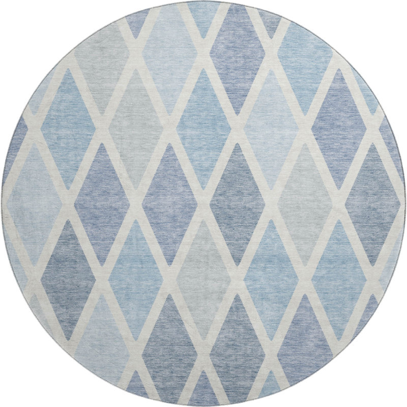 Premium Machine Washable Prisco Sky Rug, Round 8'