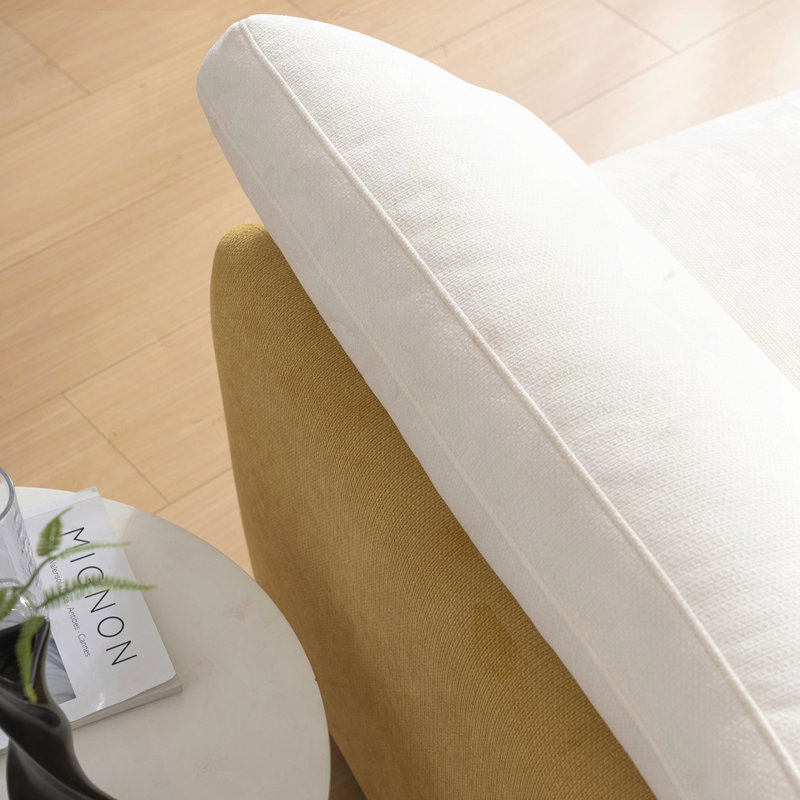 Canapé simple surdimensionné en chenille, Jaune