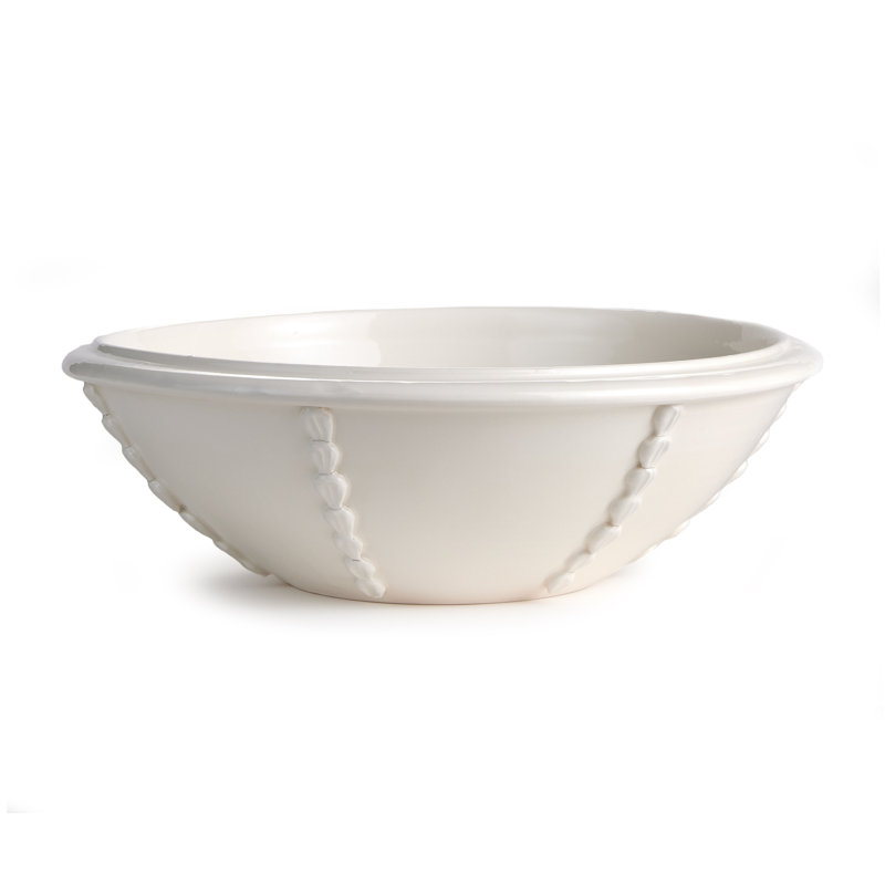 Bol décoratif en Auuche, Blanc, H 6 po x l 21 po x P 21 po