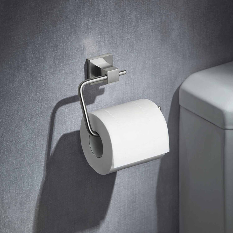 Porte-papier hygiénique mural Cube, Nickel brossé