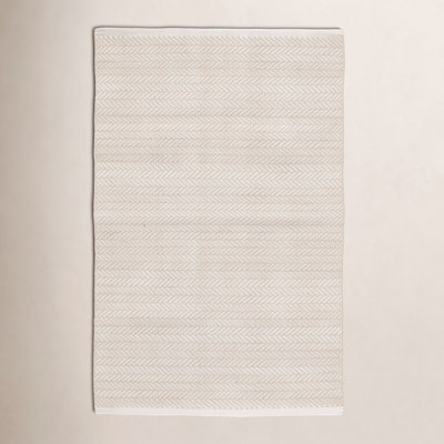 C3 Herringbone Linen White Outdoor Rug