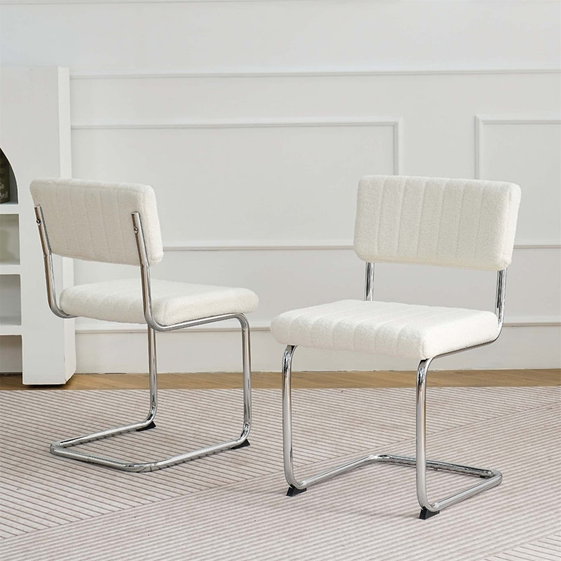 Chaise d'appoint Manisha, Blanc, Doré, 2