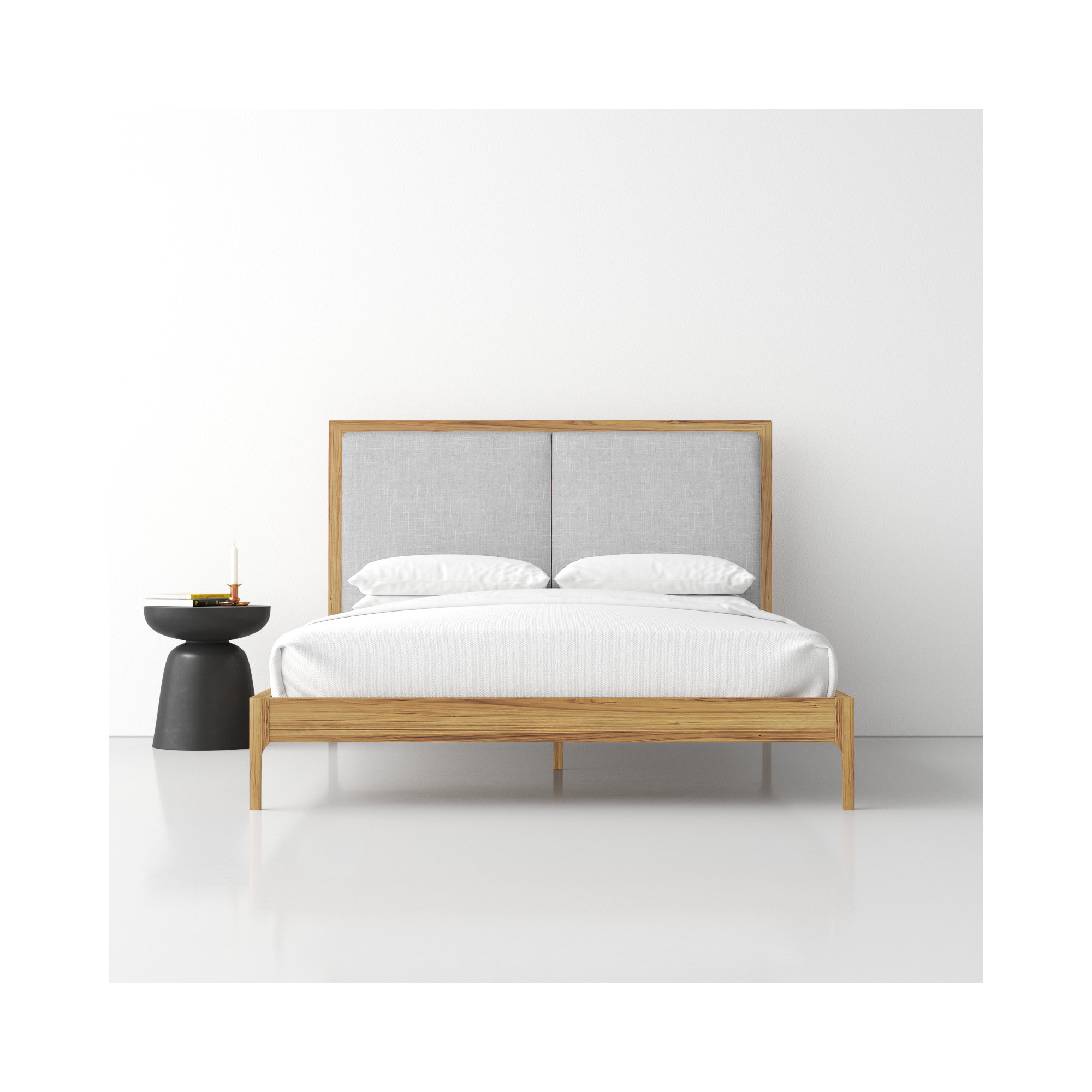 Chisa Upholstered Bed, Queen, Natural