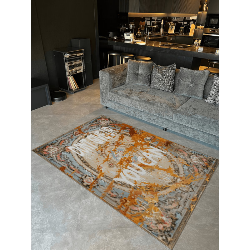 Ne pas renoncer, vous pouvez le faire Tapis décoratif moderne à motifs, Tapis de couloir 4 pi x 9 pi 11 po