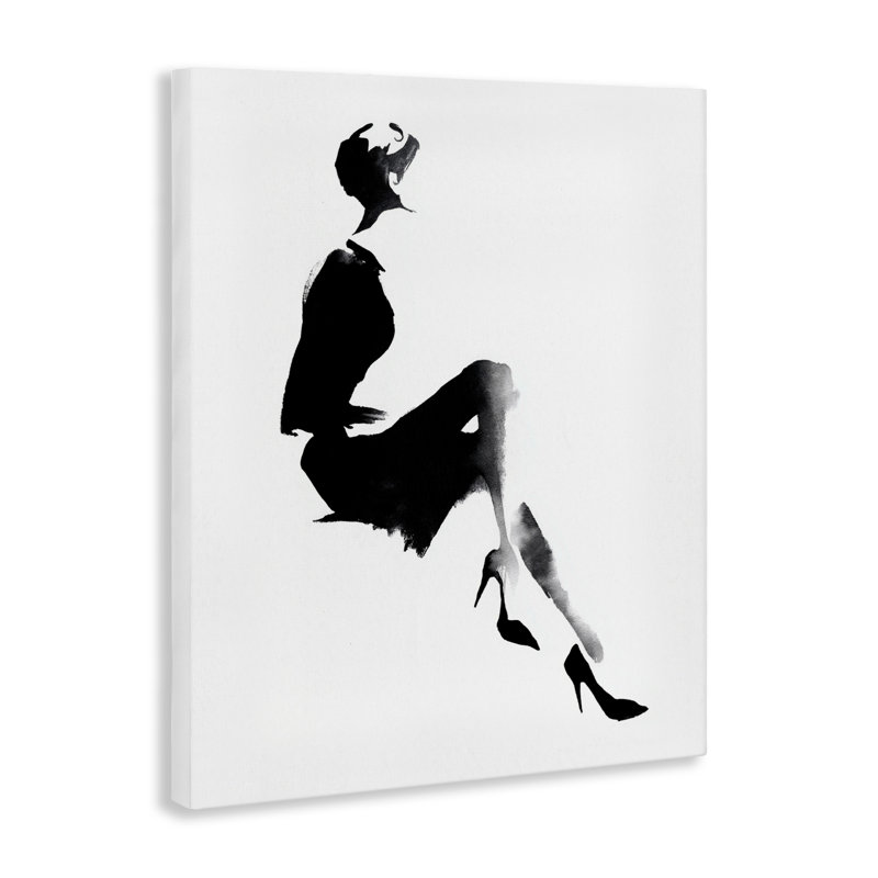 Chic silhouette noire sur toile, design par Svetlana Aleynikova, H 30 po x l 24 po