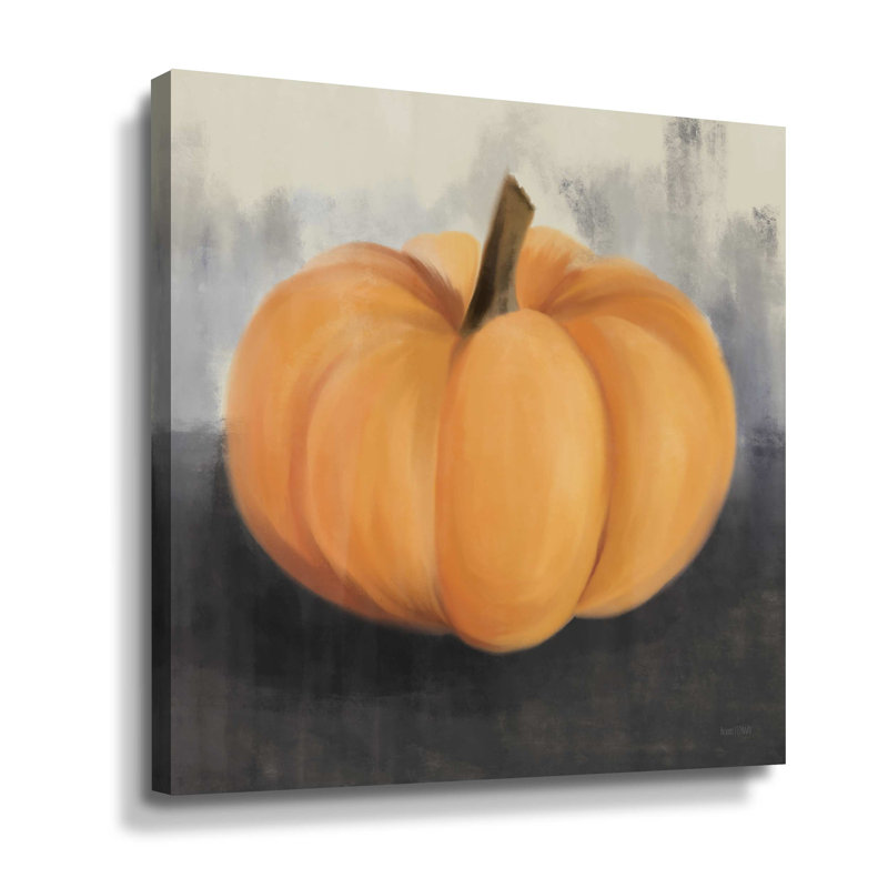 Orange citrouille rustique - peinture sur toile, Toile tendue, H 14 po x l 14 po x P 2 po