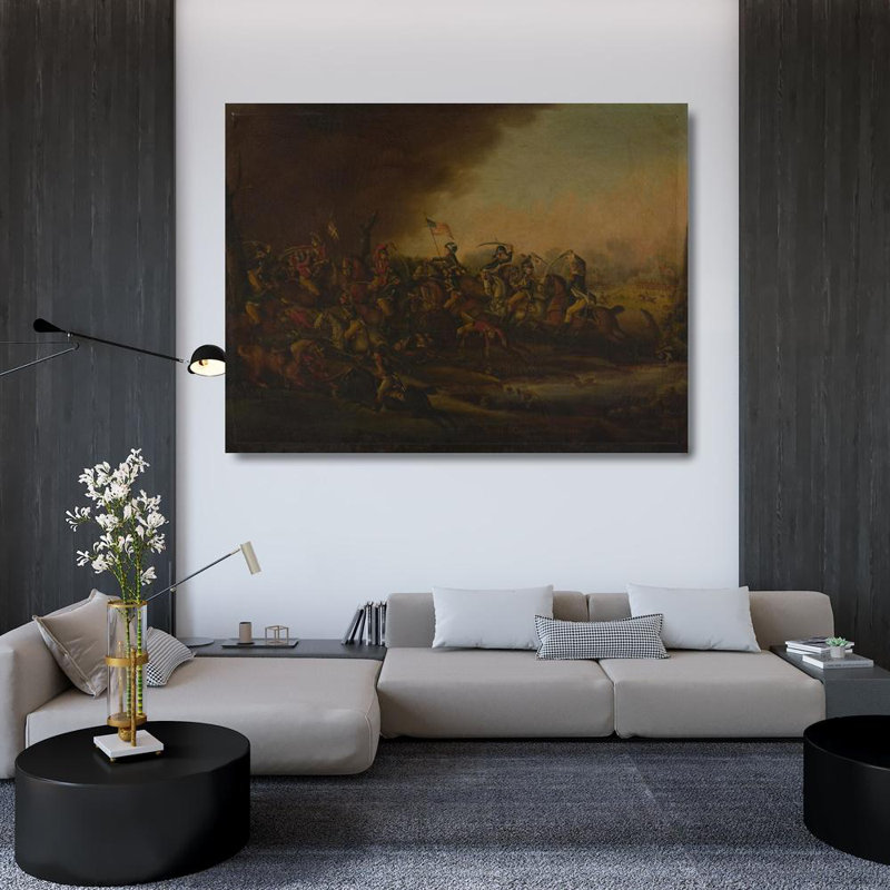 «Bataille de Cowpens» par Frederick Kemmelmeyer, reproduction d'art sur toile tendue avec châssis, H 33 po x l 48 po