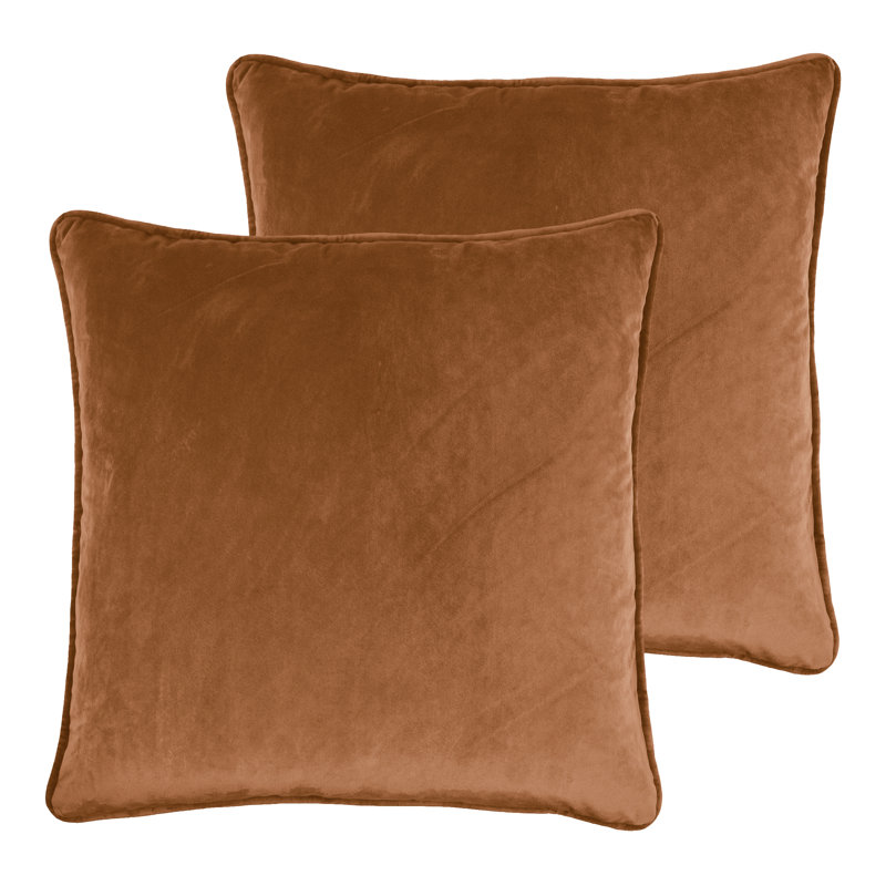 Velvet Reversible Throw Pillow, Camel, 20" x 20"
