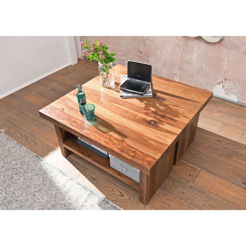 Sydney Solid Wood Sled Coffee Table with Storage