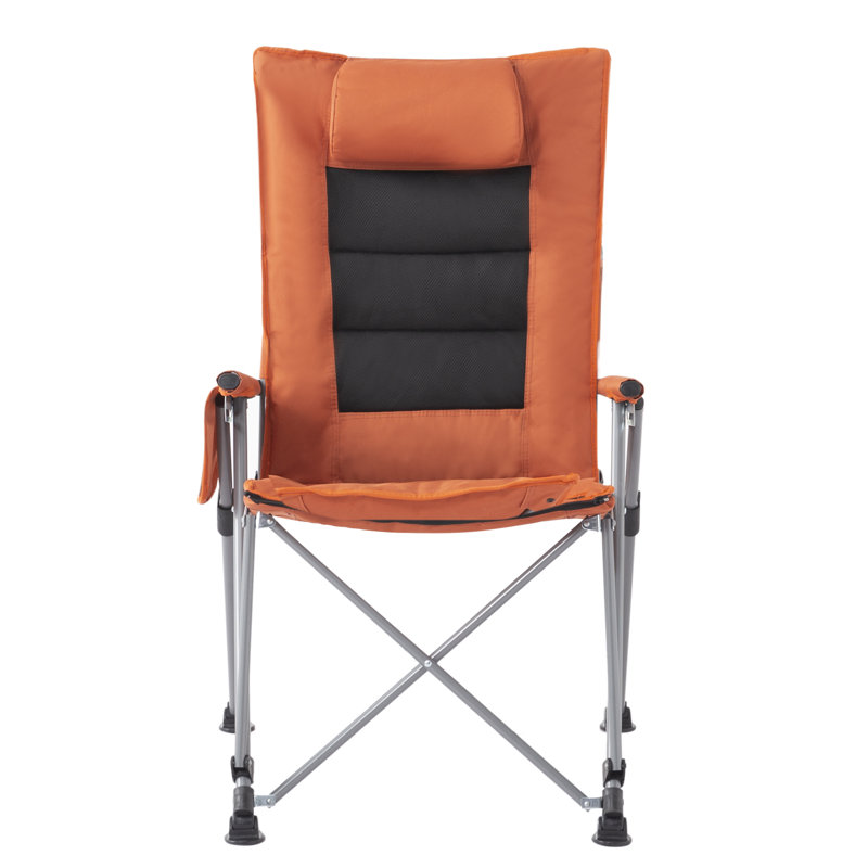 Chaise de camping réglable pliante 24,2 po x 29,9 po x 40,2 po en polyester 1 pièce inclinable orange à 5 positions
