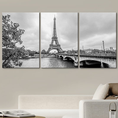 Architecture Architecture Paris Tour Eiffel from Seine - reproduction de 3 pièces