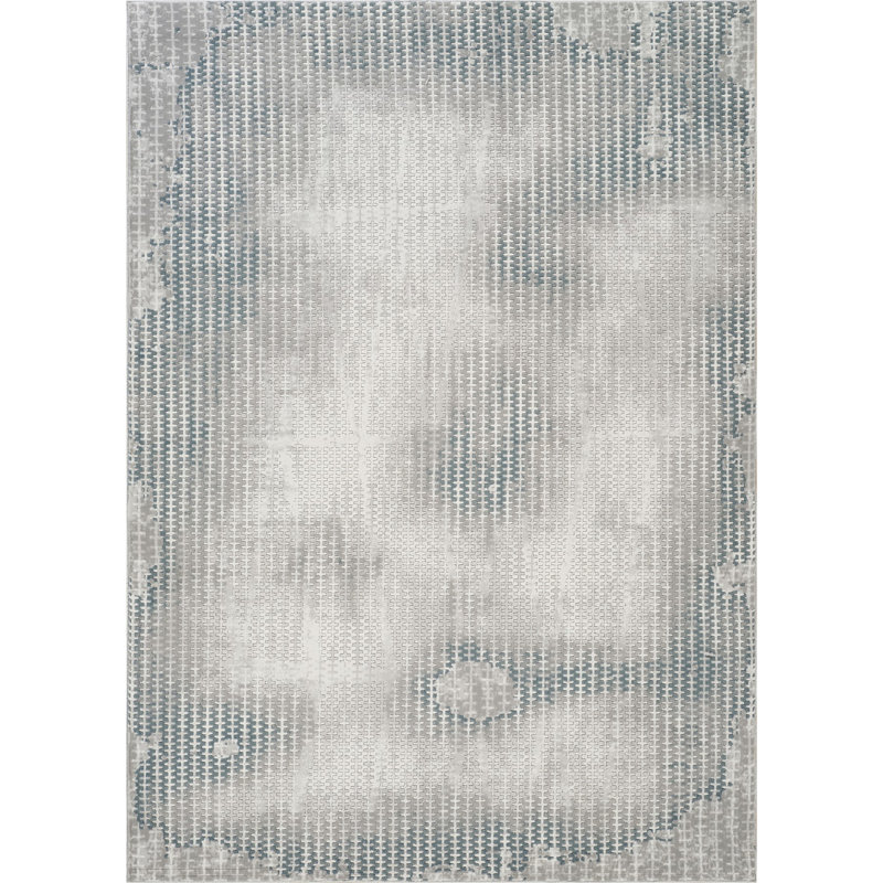 Tapis gris Geometrix - Élégant accent pour votre espace, Rectangle 7 pi 10 po x 10 pi 6 po