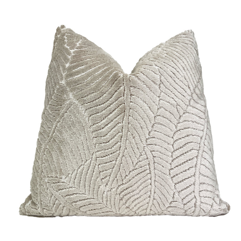 Housse de coussin en velours Vanilla Leaves, H 22 po x l 22 po