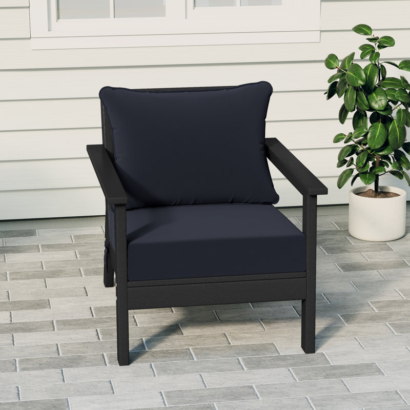 Chaise avec coussins Hydea, Noir, Marine