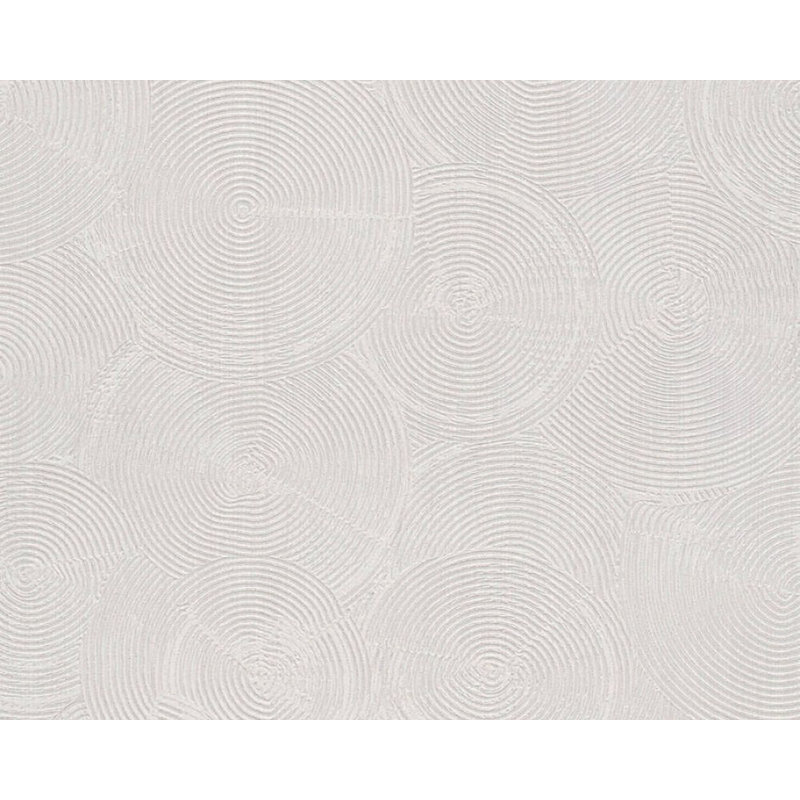 Rouleau de papier peint texturé L 33 pi x l 21 po Mahpiya Circles, Gris / métallique