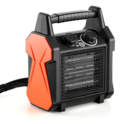 Greenhouse Heater, 1500W Electric PTC Space Heater with Fan, Low & High Heat Modes, Overheat Protection, Tip-Over Shut-Off, Portable for Grow Tent, Small Greenhouse, Flower Room, Home Office