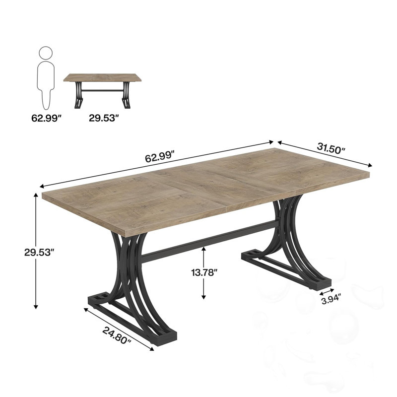Bureau avec pattes en métal