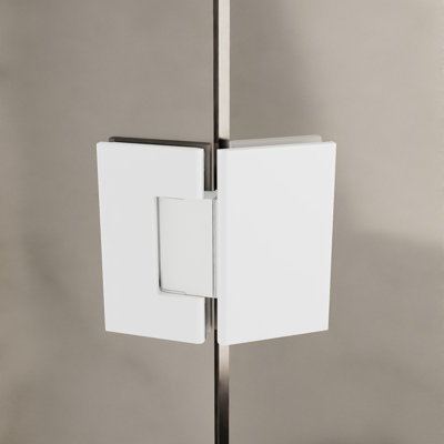 Glass To Glass Mount Shower Door Hinge 135 Degrees White Finish