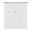 Armoire penderie 4 portes avec 2 tiroirs