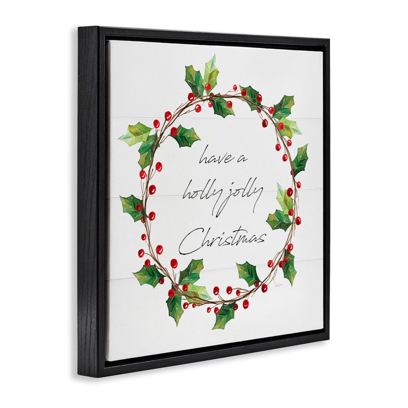 Art de giclée de Noël saisonnier par Livi Finn, Cadre flottant noir de jais, H 25 po x l 25 po