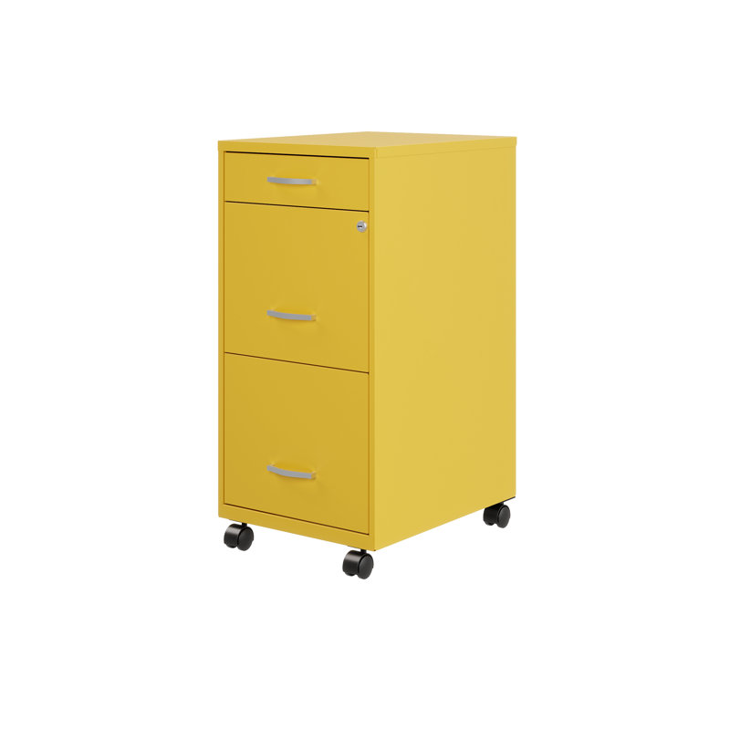 Margey 14.25'' Wide 3 -Drawer Mobile Steel File Cabinet, Goldfinch