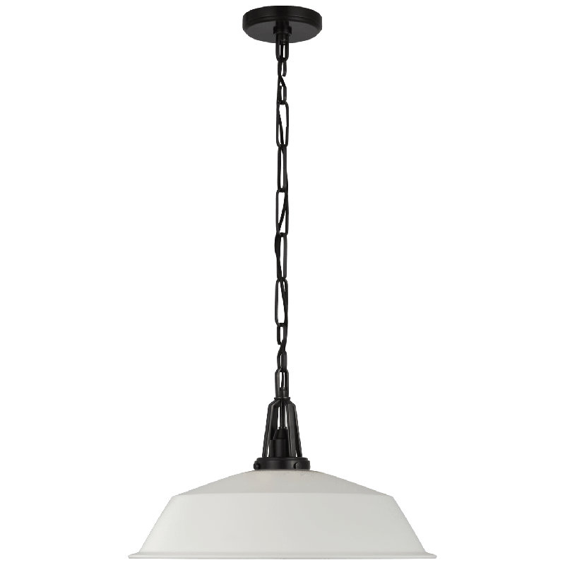Chapman & Myers Layton Pendant, 87.88" H x 20" W x 20" D, Matte White, Bronze