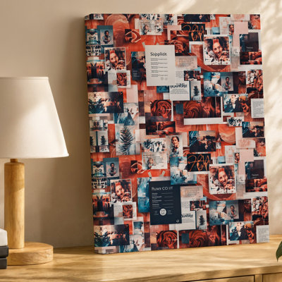 Les toiles créent un collage dynamique et dynamique de couvertures d'albums de musique et de listes de lecture mettant en vedette une variété de styles artistiques et d'art mural sur toile