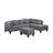 104.5" Upholstered Sofa,Chaise & Ottoman , Gray
