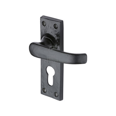 Heritage Brass The Tudor Door Handle for Euro Profile Plate Windsor Design