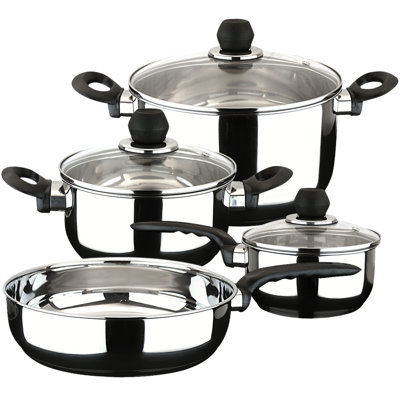     Magefesa Practika 7-Piece Stainless Steel Cookware Set, Compatible with All Types of Stovetops, Dishwasher Safe