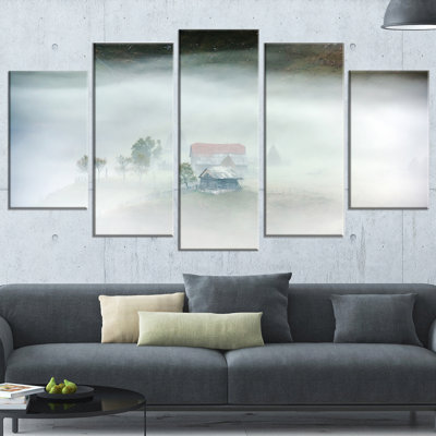 "brouillard au soleil" , ensemble de 5 impressions sur toiles tendues