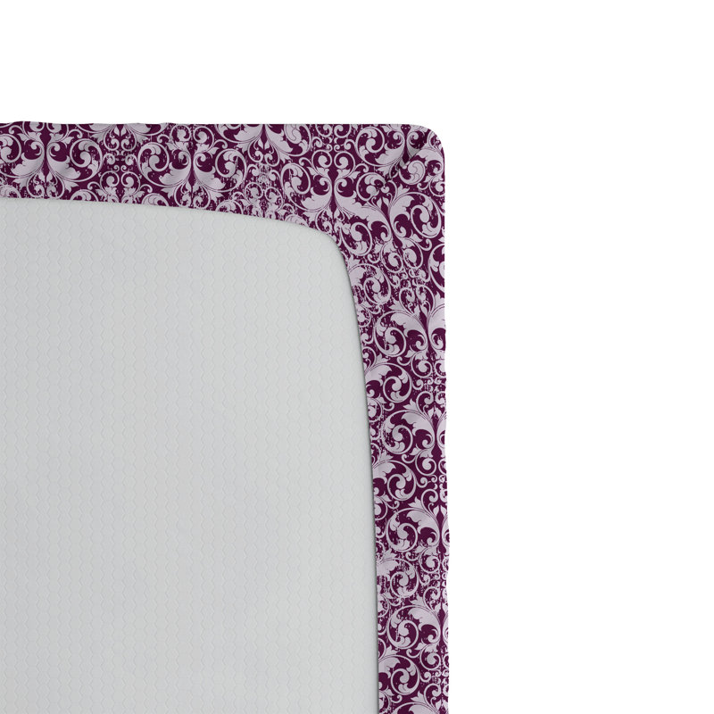 Drap-housse Ambesonne, Drap-housse simple TG, Prune, mauve, taupe / damas