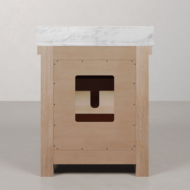 Jessen 30'' W Single Vanity, Rustic Sienna, Carrara White