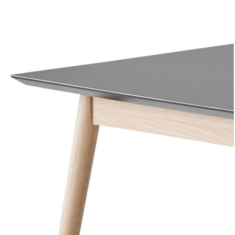 Meza Boat Extendable Dining Table with Oak legs, 210 cm L x 100cm W, Grey