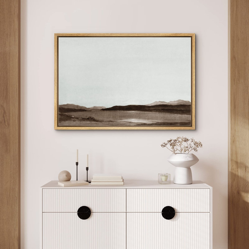 "Montagnes brunes monochromes et vallée, paysage sauvage, impressionnisme, paysage traditionnel" sur toile, H 16 po x l 24 po