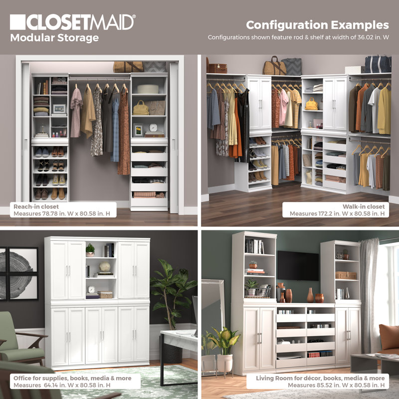 Rangement modulaire réglable à 16 tablettes divisées, Blanc