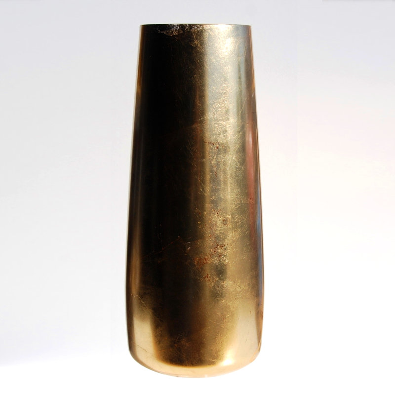 Vase de table Hawwa, Doré, H 18 po x l 7,5 po x P 7,5 po