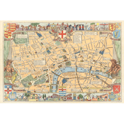 Carte aquarelle rétro pour enfants de Londres par Aine