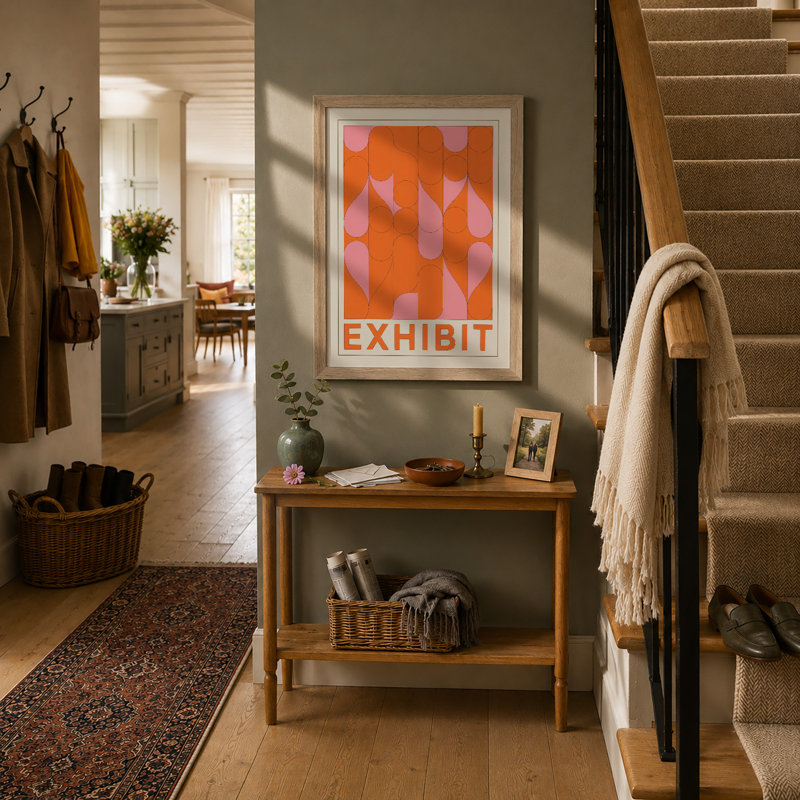 Exhibit Mid-Century - Framed Print, A4 - 29.7 x 21.0 cm, Oak