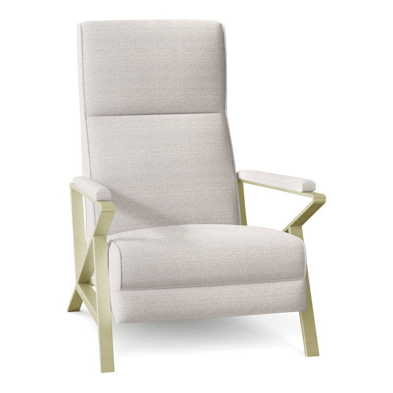 Infinity 28.25" Wide Manual Standard Recliner, Brushed Brass, Perigold Ice Breaker White Sands