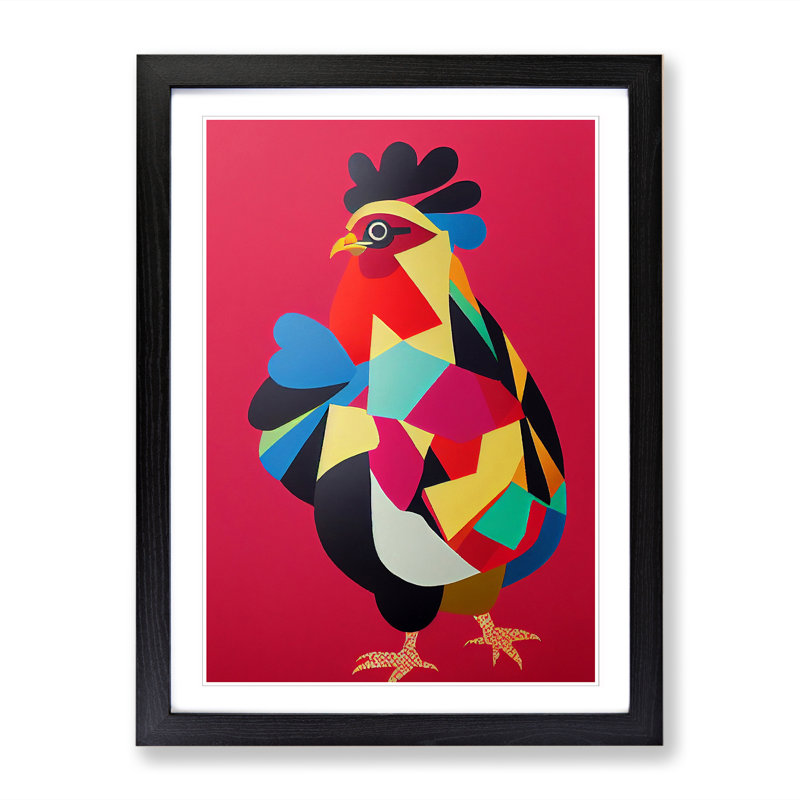 Chicken Pop - Single Picture Frame Print, Black Framed, 64cm H x 46cm W