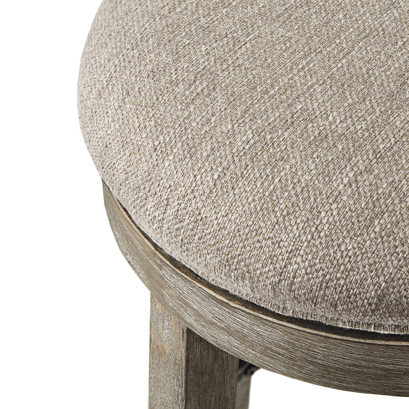Tabouret de comptoir pivotant à 360 degrés avec revêtement gris texturé et assise pivotante légèrement en métal