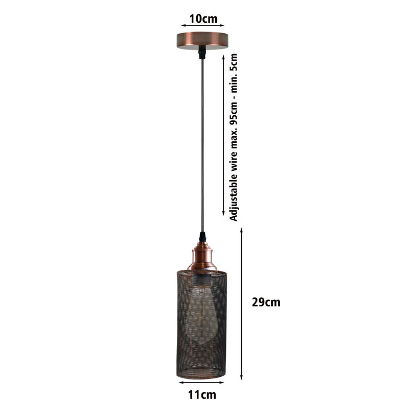 Hann 1 - Light Rustic Red Cylinder Pendant