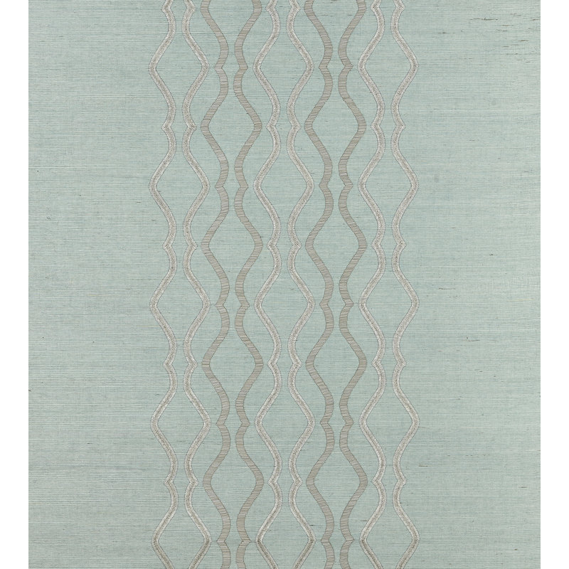 Soiree Grass Cloth Wallpaper Roll, Seaglass